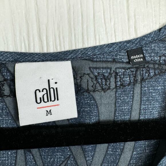 CABI Limited Edition Blue Gray Sequined Beaded Sleeveless Blouse Size Medium - Picture 6 of 7